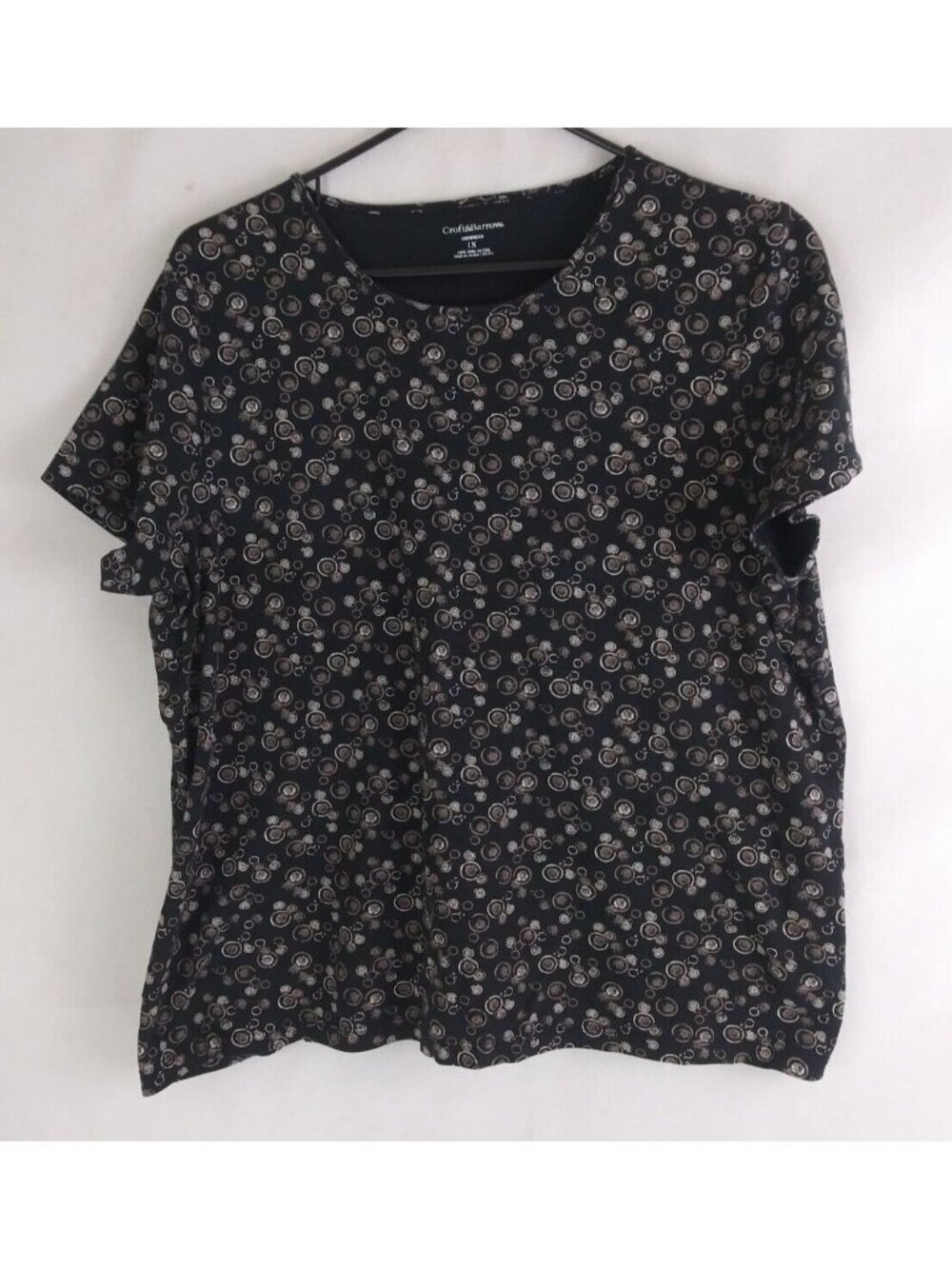 Croft & Barrow Crewneck T-Shirt With Abstract Circles Design Plus Size 1X